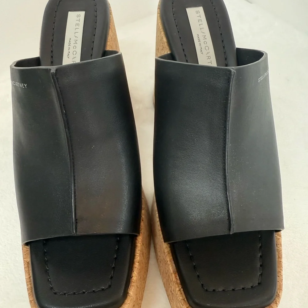 Stella McCartney Skyla Alrer Eco Platform Block Heel Slide Sandal